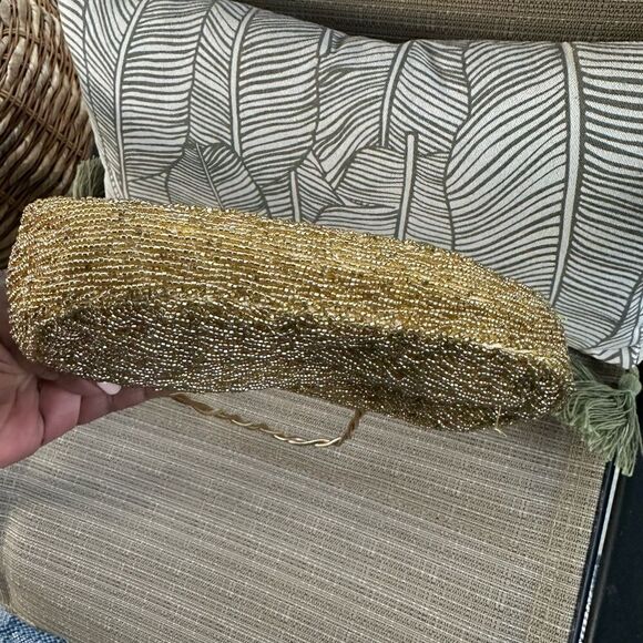 Walborg Gold Beaded Mid Century Modern Purse Made In Hong Kong - Picture 5 of 5